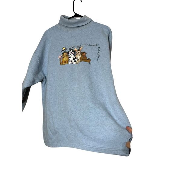 Vintage‎ Pro Spirit Select Christmas Animals Turtleneck Sweatshirt Size XL - Picture 4 of 7